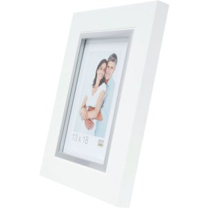 plastic frame S41N white-silver 10x15 cm