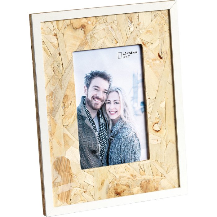 Wooden frame chip 10x15 cm white