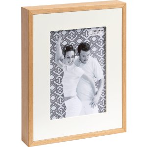 Double wooden frame 15x20 cm natural - white