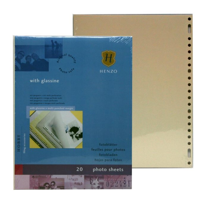 Henzo photo sheets cream with glassine 20 sheets