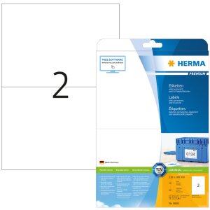 HERMA Labels white 210x148 Premium A4 20 pcs.