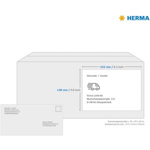 HERMA Labels white 210x148 Premium A4 20 pcs.