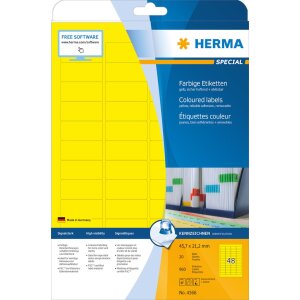 Labels yellow 45,7x21,2 A4 960 pcs.