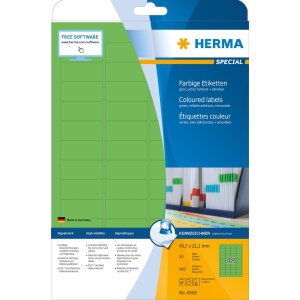 HERMA labels A4 green 45,7x21,2 mm paper matt 960 pieces