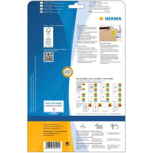 HERMA labels A4 yellow 210x297 mm paper matt 20 pieces