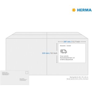 HERMA labels A4 yellow 210x297 mm paper matt 20 pieces