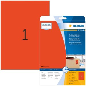 HERMA labels A4 red 210x297 mm paper matt 20 pieces