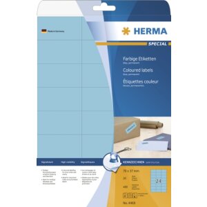 HERMA labels A4 blue 70x37 mm paper matt 480 pieces