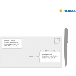 HERMA labels A4 green 70x37 mm paper matt 480 pieces