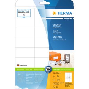 Labels Premium A4, white 70x36 mm paper matt 600 pcs.