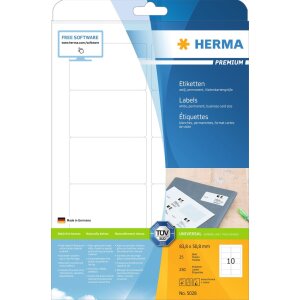 Labels white 83,8x50,8 Premium A4 250 pcs.