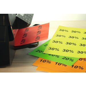 Labels luminous yellow Ø 60 A4 240 pcs.