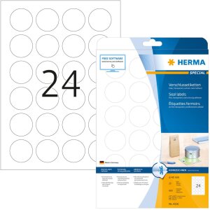 Seal labels transparent strong adhesion Ø 40 A4 LC