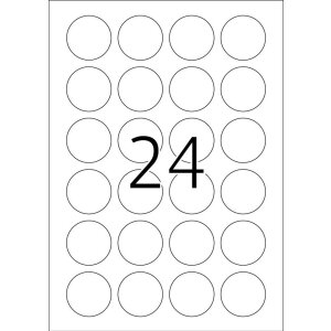 Seal labels transparent strong adhesion Ø 40 A4 LC