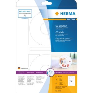 HERMA CD labels white Ø 116 A4 50 pcs.