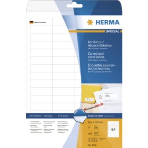 Labels white correction-cover-up 48,3x16,9 A4