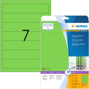 File spine labels green 192x38 A4 140 pcs.