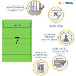 File spine labels green 192x38 A4 140 pcs.