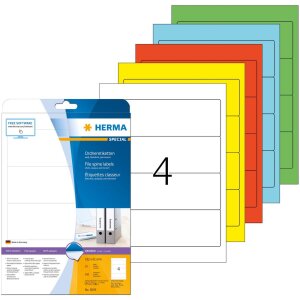 Folder labels A4 green 192x61 mm paper matt opaque 80 pcs.