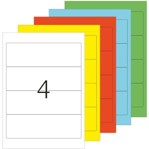 Folder labels A4 green 192x61 mm paper matt opaque 80 pcs.