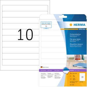 File spine labels white ring binder 192x25,4 A4 250p