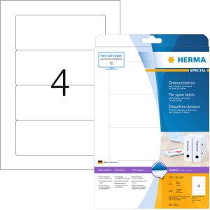 File spine labels white 157x61 f.A5 files A4 100 pcs