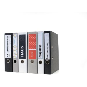 File spine labels white 38x297 A4 125 pcs.