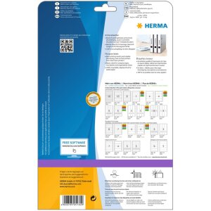 File spine labels white 38x297 A4 125 pcs.