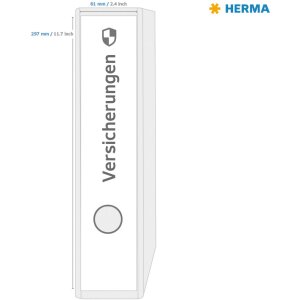 File spine labels yellow 61x297 A4 60 pcs.