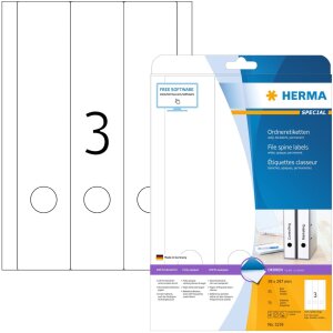 File spine labels white 59x297 A4 75 pcs.