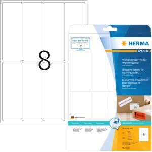 Shipping label-warning message white 50x142 A4 200