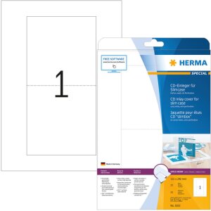 CD inlay card for slim cases perforated 121x242 A4