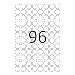 Labels white Movables-removable Ø 20 A4 2400 pcs.