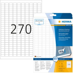 Labels white Movables-removable 17,8x10 A4 6750 pcs.