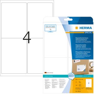 Labels white Movables/removable 99,1x139 A4 100 pcs.