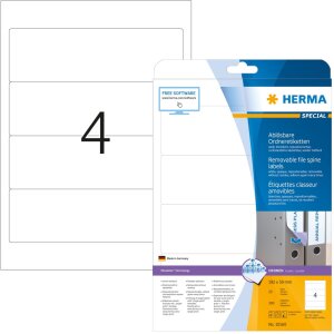 File labels white Movables-removable 192x59 A4 100