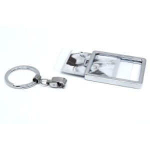 Metal key ring, rectangular