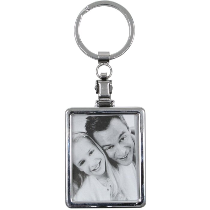 Photo pendant made of metal, rectangular