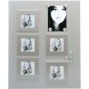 Large silver magnet board with 5 magnetic frames