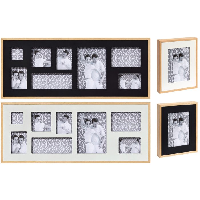 Double wooden frame and photo gallery