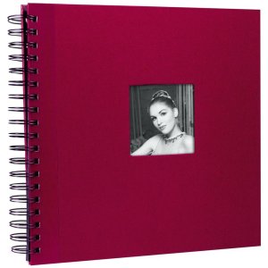 XL spiral photo album in red with die cut