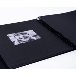 HNFD Photo Album Lona 100 black sides 34,5x33 cm