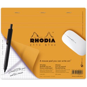 Mousepad-Block Rhodia, 19x23cm, 30 sheets, 80g, checkered...