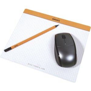 Mousepad-Block Rhodia, 19x23cm, 30 sheets, 80g, checkered...