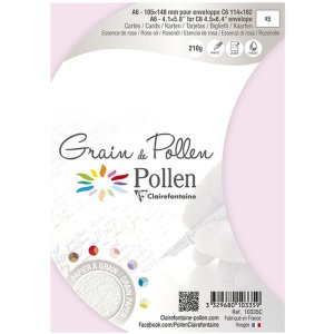 5 pack of cards Grain de pollen 105x148 amphore rose oil