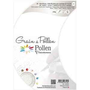 5-pack double card pollen 105x148 mm poppy white