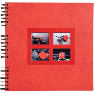 Spiral album 60 black pages Passion - 32x32 cm - Red