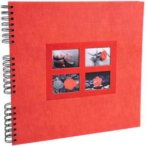 Spiral album 60 black pages Passion - 32x32 cm - Red