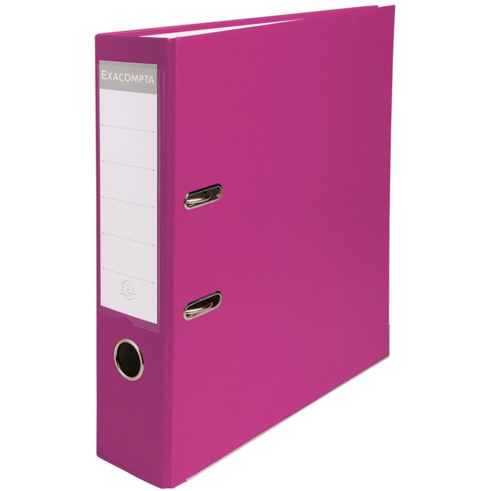 80mm PP folder with two rings, back, A4 overwidth raspberry colors