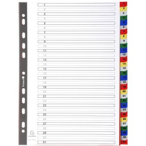 Register of proof colored with numerals 31 pieces